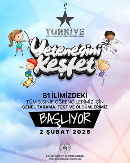 2025-2026 Türkiye Sportif Yetenek Taramasi, 2 Subat'ta başliyor